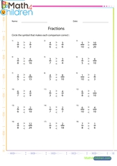  Comparison of fractions