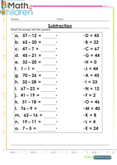  Subtraction match ups